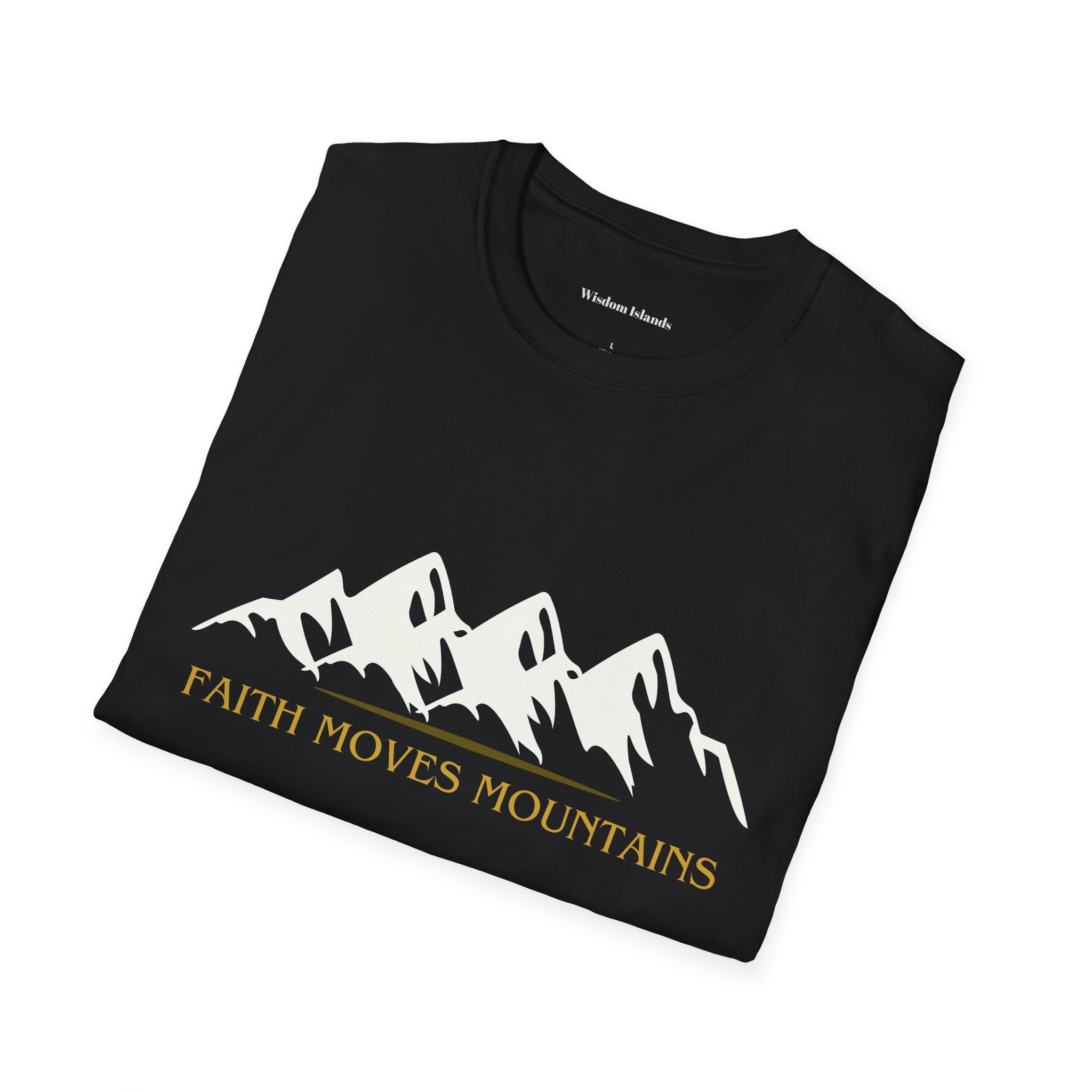 Faith Moves Mountains T-Shirt — Inspirational Mountain Graphic Tee