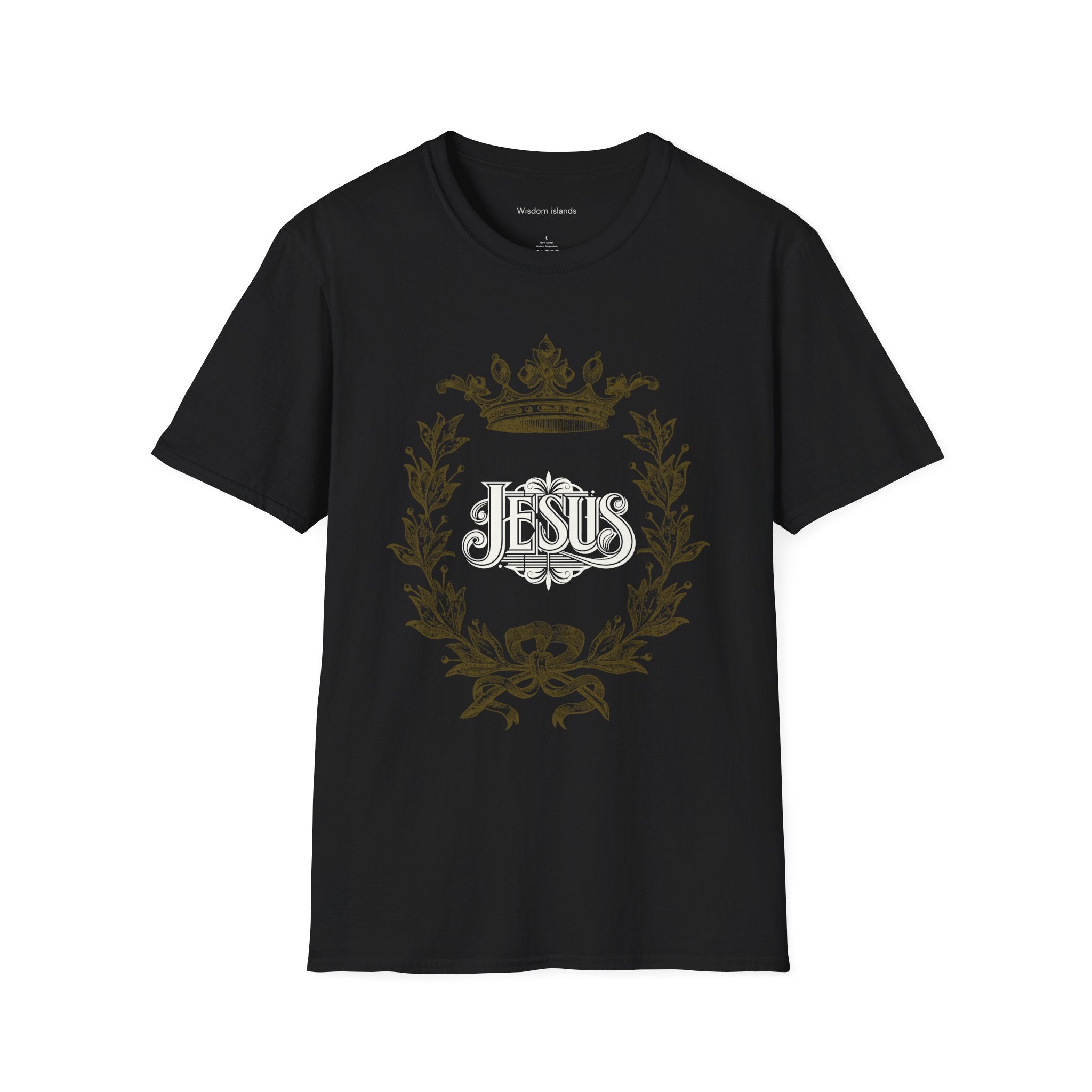 Jesus Crest T-Shirt — Vintage Ornate Faith Tee