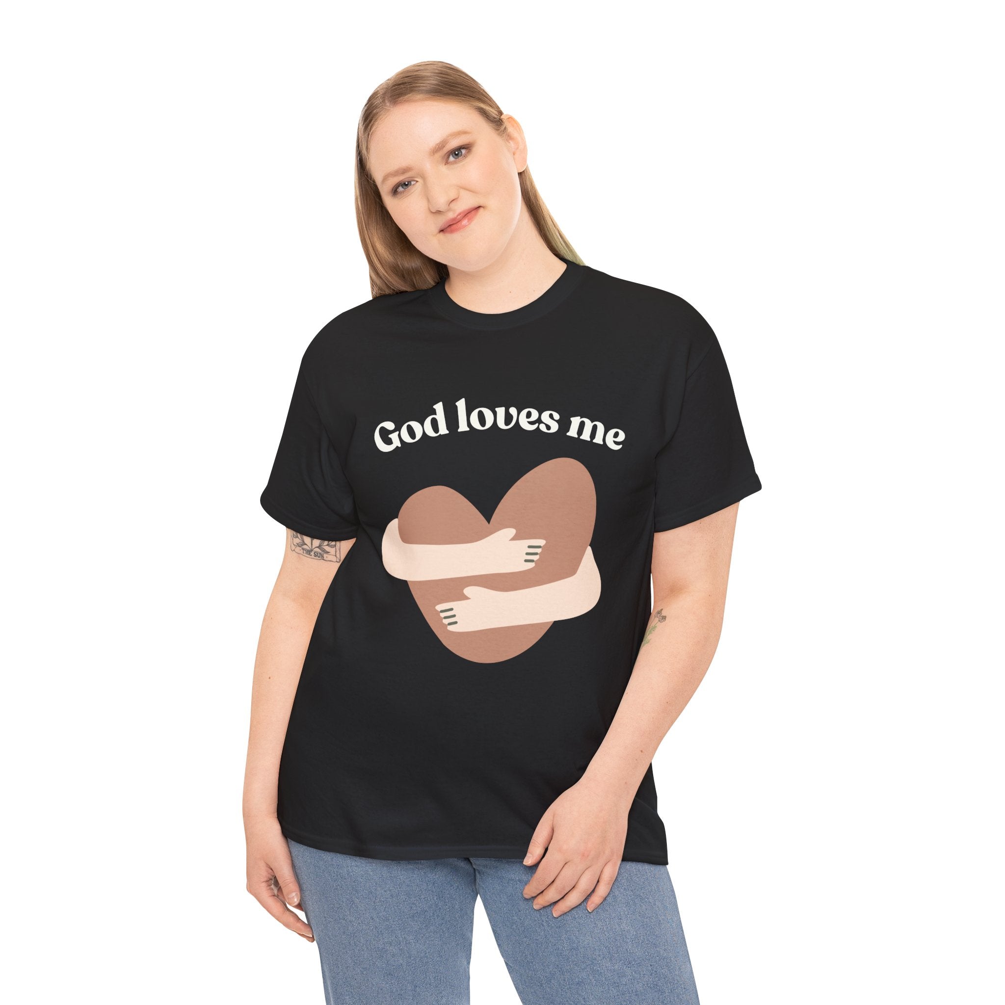God Loves Me Heart Hug T-Shirt